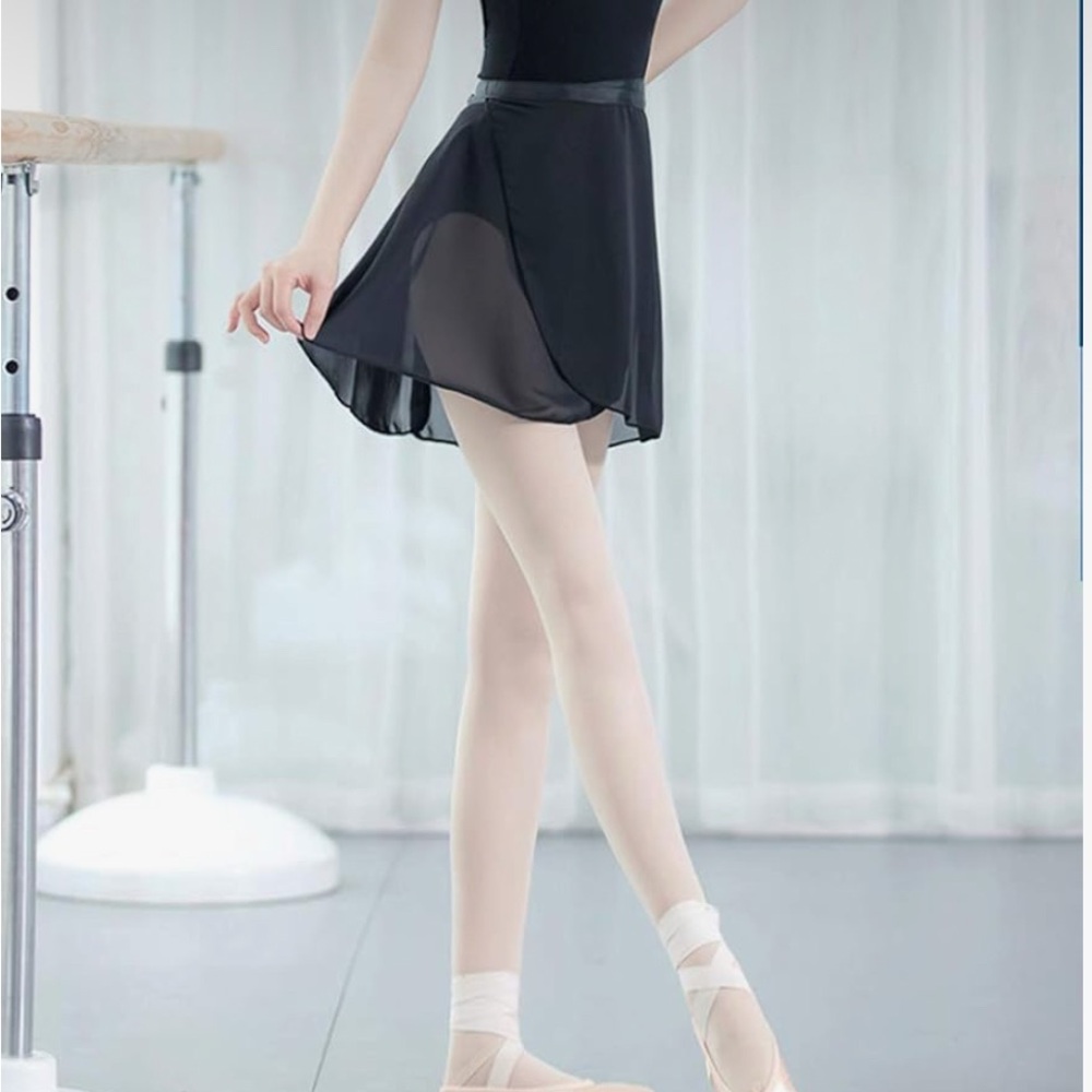 2 Elegant Black Chiffon Ballet Skirts